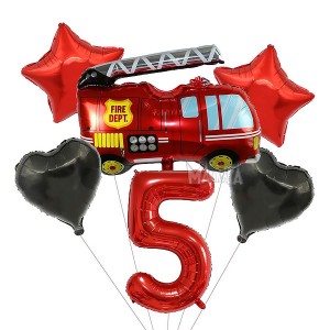 Парти сет от балони с пожарна кола - 6 бр