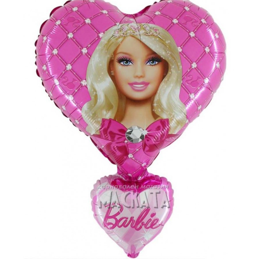 Фолиев балон - Кукла Барби в сърце