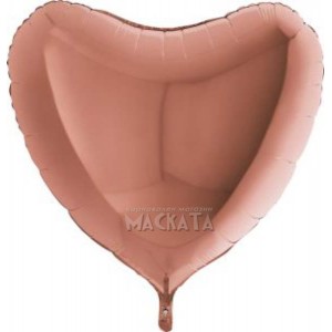 Фолиев балон - Голямо сърце в цвят розово злато