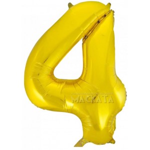 Фолиев балон цифра 4 в златен цвят