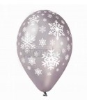 Балони с щампа - снежинка 5бр
