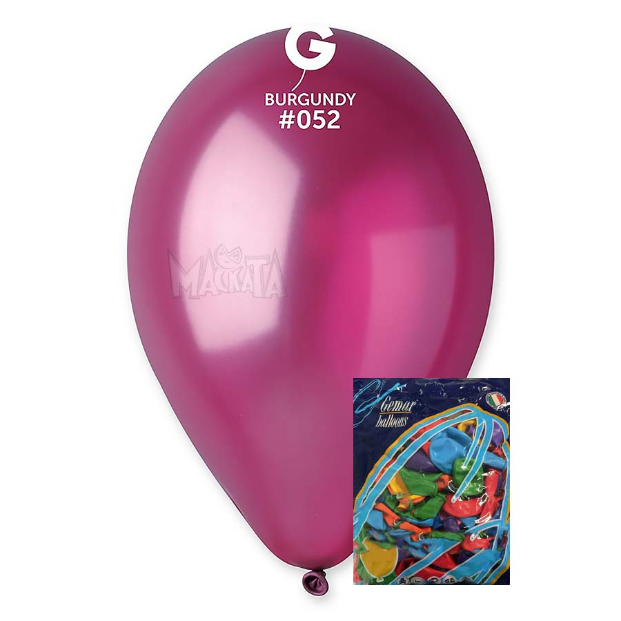 Пакет балони металик в цвят бургунди GM110 100бр