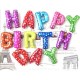 Фолиеви балони - Цветни букви HAPPY BIRTHDAY