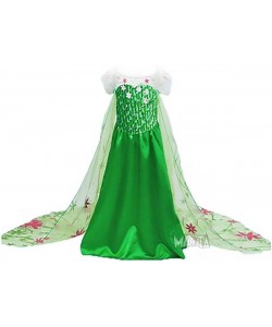 Детски костюм за кралица Елза - зелен цвят