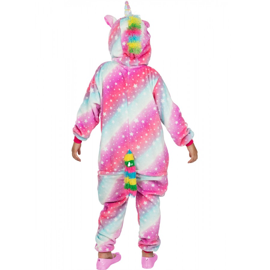 Детски костюм onesie  шарен еднорог