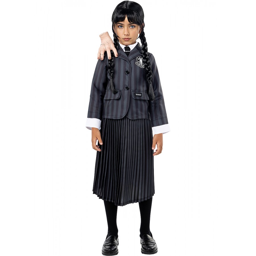 Костюм на Сърдитата дъщеря Wednesday Addams за момиче Костюм на Сърдитата дъщеря Wednesday Addams за момиче