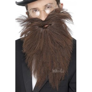 Изкуствена кафява брада с мустаци 22833