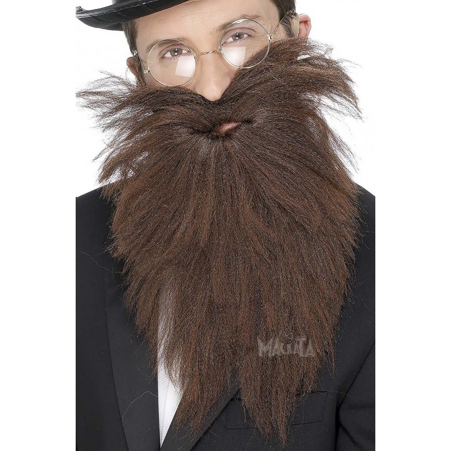 Изкуствена кафява брада с мустаци 22833