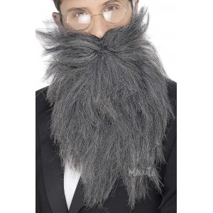 Изкуствена сива брада с мустаци 22834
