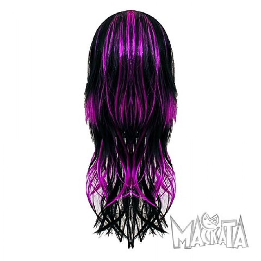 Черно лилава перука
