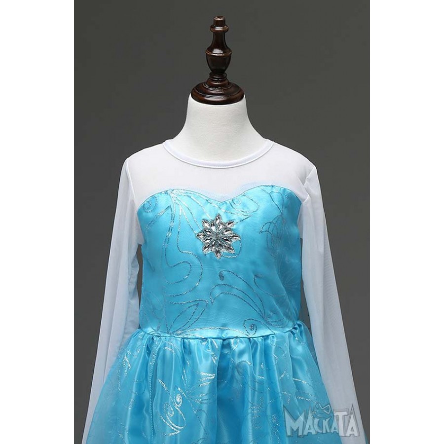 Детски костюм за кралица Елза - син цвят