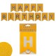 Парти украса - банер Happy Birthday с брокат в цвят злато