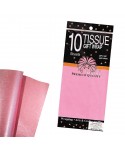 Материали за декорация - Тишу хартия "Сатен" в розов цвят 10бр