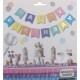 Парти украса - Банер Happy Birthday в цветове макарон