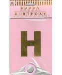 Парти украса - банер Happy Birthday в розов цвят