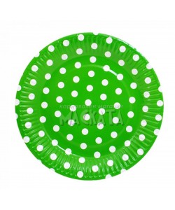 Парти чинии - зелени на точки 10бр