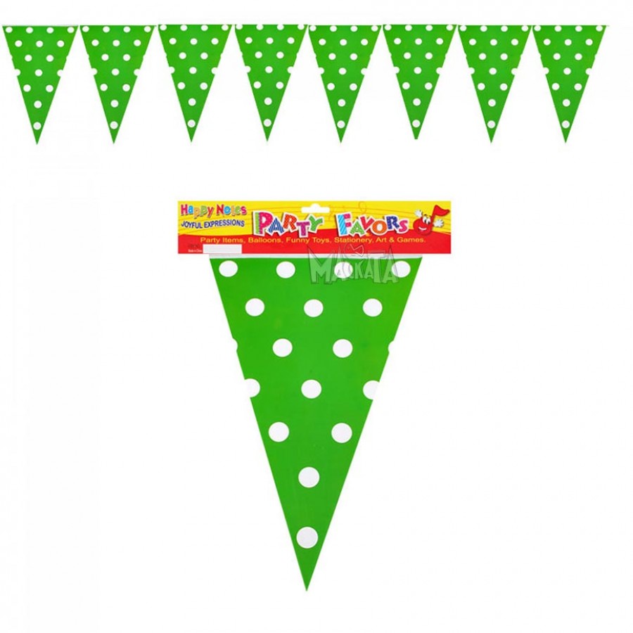 Парти флагчета - зелени с бели точки