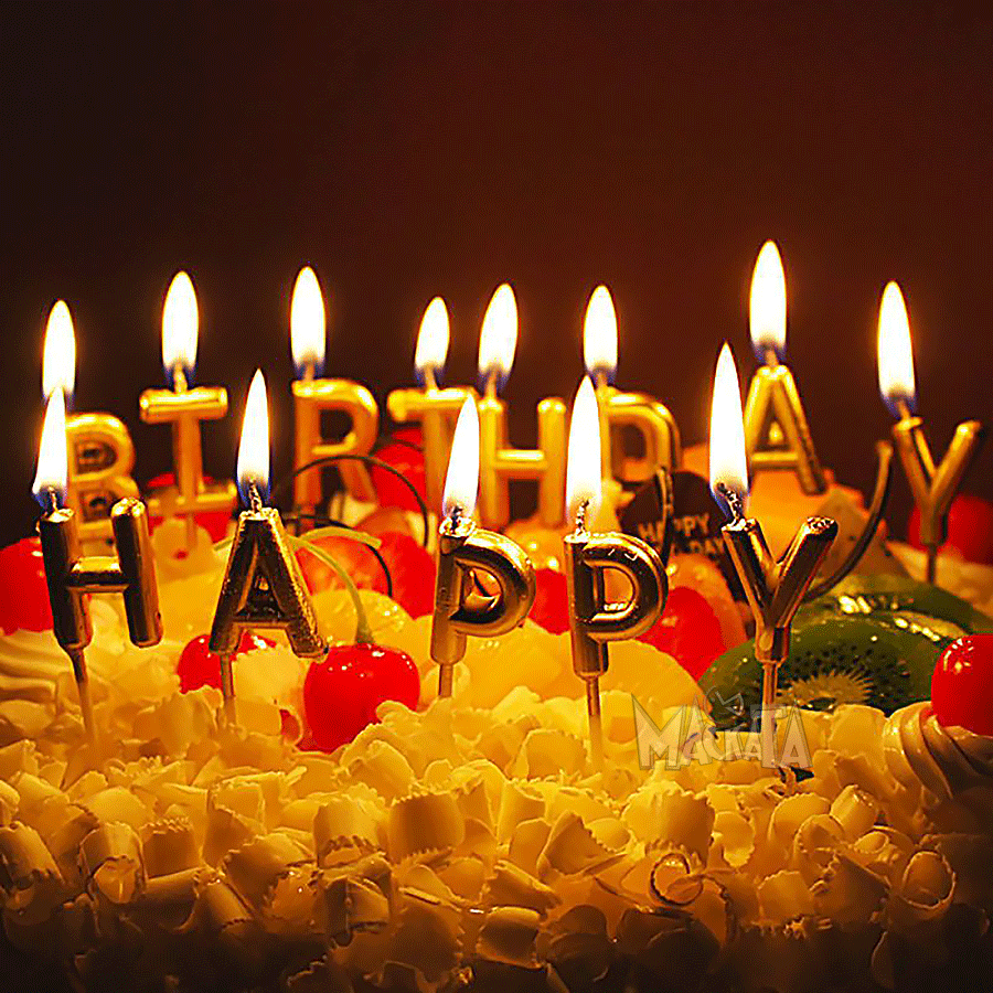 Златни свещи за парти - комплект "Happy Birthday" Златни свещи за парти - комплект "Happy Birthday"