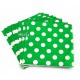 Парти салфетки - зелени на бели точки 20бр
