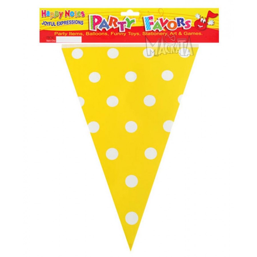 Парти флагчета - жълти с бели точки