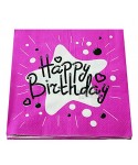 Парти салфетки - Happy Birthday в цвят циклама 20бр
