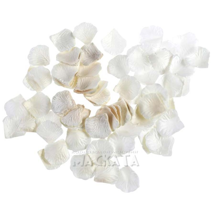 Листенца от рози в бял цвят - 100 бр