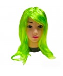 Карнавална светло зелена права перука