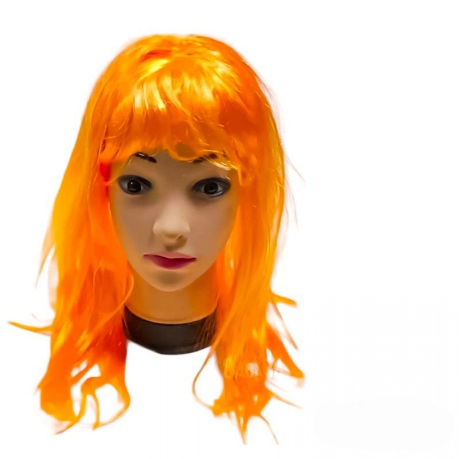Карнавална оранжева права перука