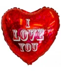 Фолиев балон сърце с надпис I Love You и рози Фолиев балон сърце с надпис I Love You и рози