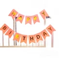 Парти украса - Банер Happy Birthday в цвят праскова