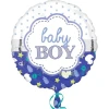 Фолиев балон Baby Boy – кръг 43 см, син дизайн