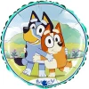Пълен парти комплект за детски рожден ден с героите от Блуи (Bluey), включващ картонена торта, банер и балон
