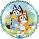 Пълен парти комплект за детски рожден ден с героите от Блуи (Bluey), включващ картонена торта, банер и балон