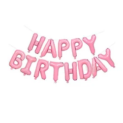 Фолиеви балони - Розов надпис Happy Birtday