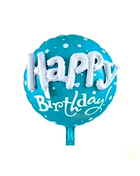 Фолиев кръгъл балон 3D - Happy Birthday 