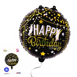 Фолиев кръгъл балон - Happy Birthday 54557