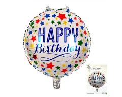 Фолиев кръгъл балон Happy Birthday 54559