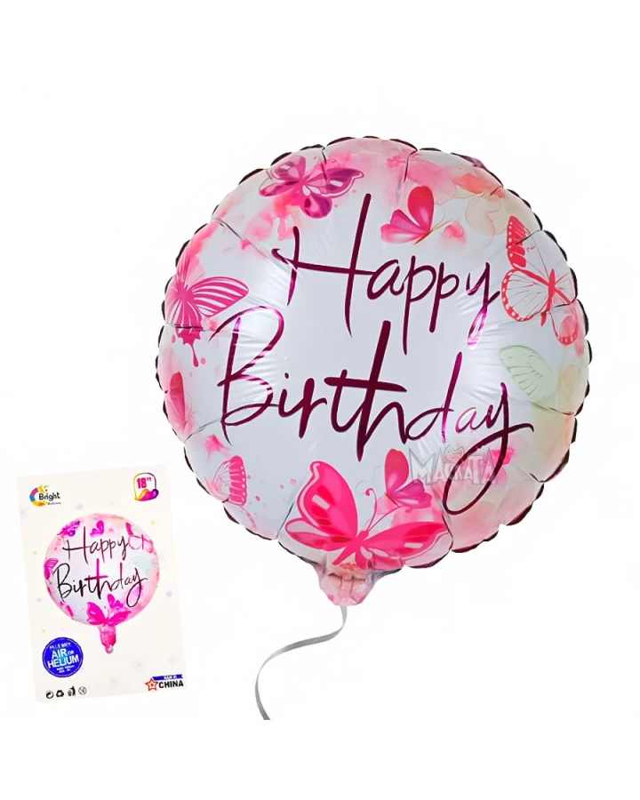 Фолиев кръгъл балон - Happy Birthday 54561