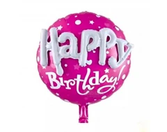 Фолиев кръгъл балон 3D - Happy Birthday 