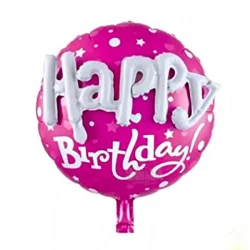Фолиев кръгъл балон 3D - Happy Birthday 