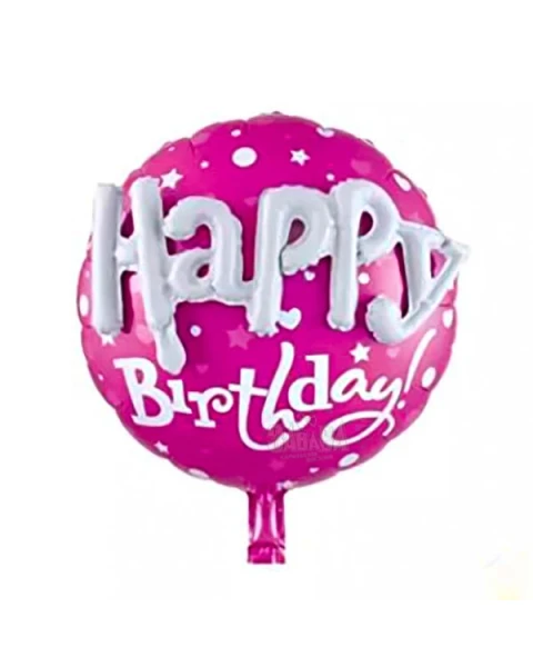Фолиев кръгъл балон 3D - Happy Birthday 