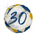 Фолиев балон 30 - син мрамор 35см
