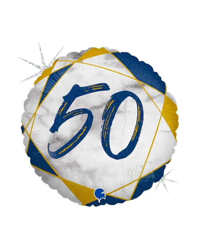 Фолиев кръгъл балон 50г. в син цвят