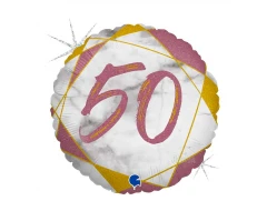 Фолиев кръгъл балон 50г. в розов цвят