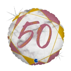 Фолиев кръгъл балон 50г. в розов цвят