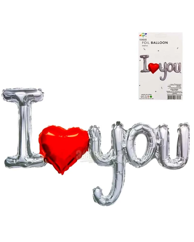 Фолиеви балони - надпис I Love you