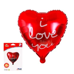 Фолиев балон сърце с надпис I Love you 55910
