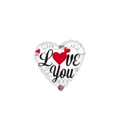 Балон сърце „I LOVE YOU“ – фолио (45 см)