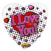 Фолиев балон бяло сърце с надпис I Love You
