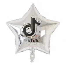 Фолиев балон сребърна звезда - Tik tok